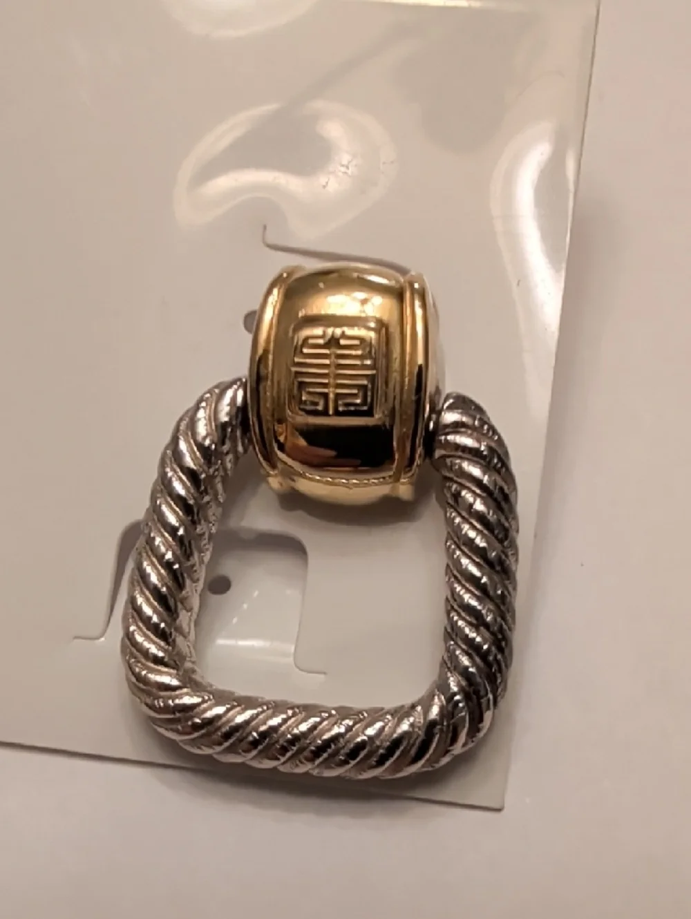 Givenchy Two-Tone Gold and Silver Rope Drop Earrings - Picture 2 of 6